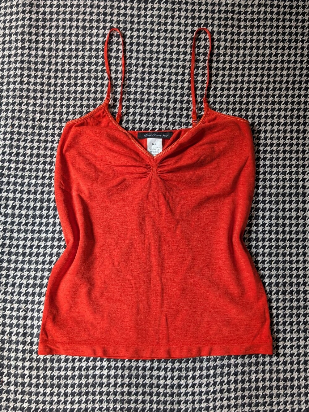 Heart Moon Star y2k bright orange summer camisole tank top